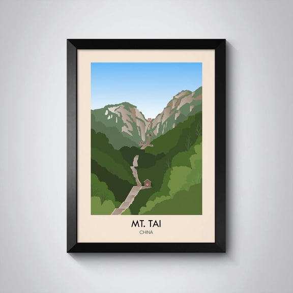 Mount Tai China Tai'an Shandong Landscape Nature Artwork Unframed Paper Print