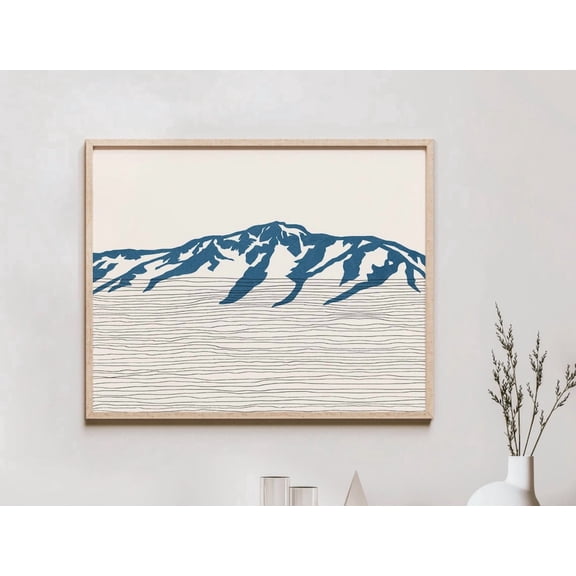 Mount Tallac Art Print Sierra Nevada Range California Mount Tallac Outline Silhouette Wall Art Travel Poster