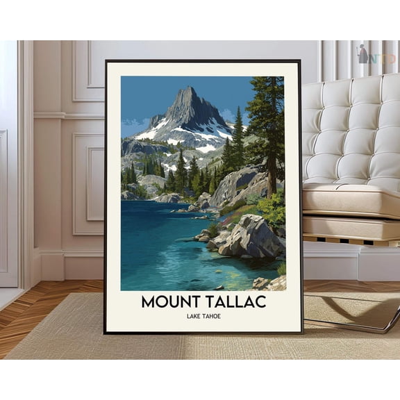 Mount Tallac Trail Lake Tahoe Sierra Nevada Hiking Wall Art Scenic Mountain Decor, Unframed Paper Poster 8x10in