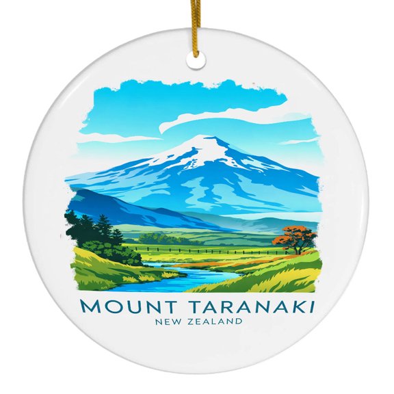 Mount Taranaki Travel Ornament, New Zealand Christmas Ornament, Vacation Keepsake Gift