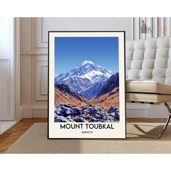 Mount Toubkal Morocco Poster, Unframed Paper Poster 8x10in