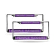 thumbnail image 1 of Mount Union Purple Raiders Chrome Metal Laser Cut License Plate Frame - Set of 2 Frames, 1 of 6