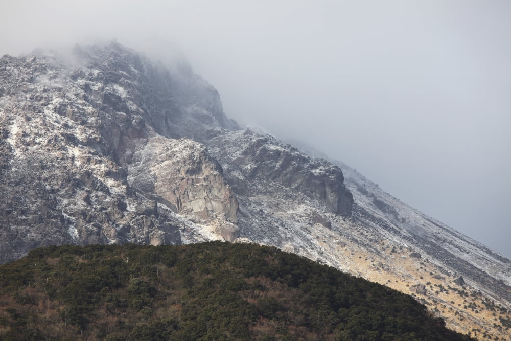 Mount Unzen volcano lava dome Japan Canvas Art - Richard RoscoeStocktrek Images (18 x 12)