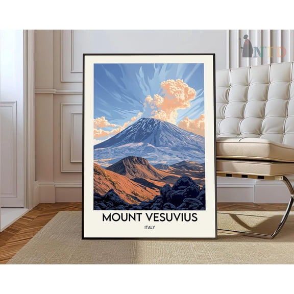 Mount Vesuvius Italy Volcano Poster, Unframed Paper Poster 8x10in