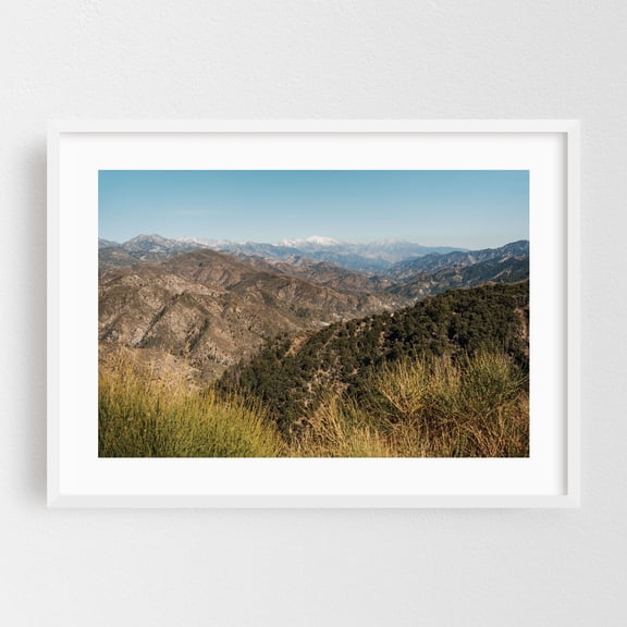 Mount Wilson Views 02 - Los Angeles California Photography Mountain Nature Landscape Scenic Wilderness Travel Poster Rural White Framed Wall Art Print 24 x 36 inches