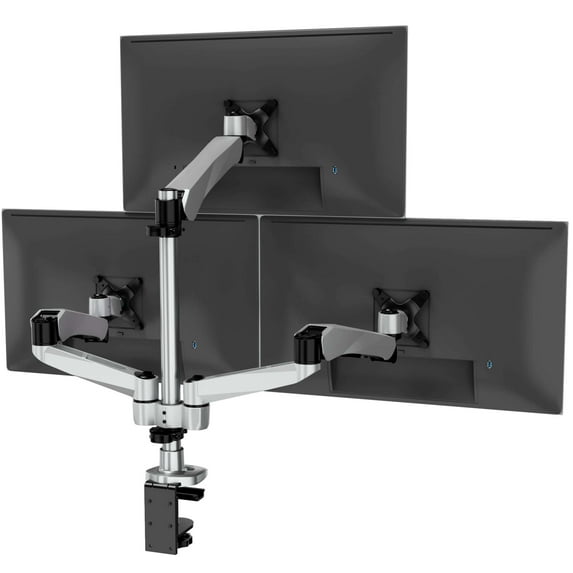 CLiX Series Full Motion Triple Pyramid Monitor Desk Mount with Gas Spring Arms