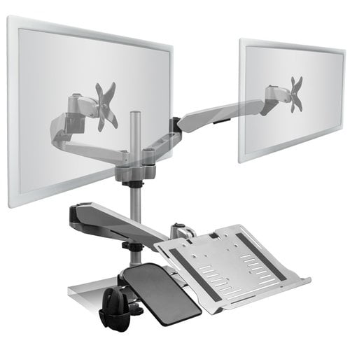 Mount-it Height Adjustable Universal 2 Screen Desk Mount