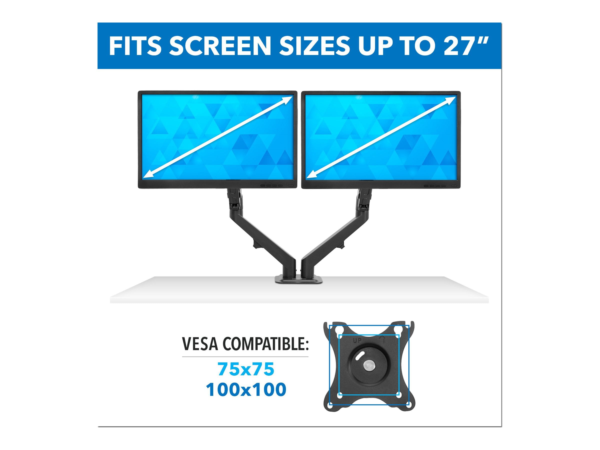 Mount-lt! Dual Monitor Desk Mount | Fits 17"-27" Computer Screens | Spring Arms | Ergonomic