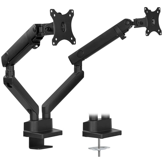 Mount-lt! Dual Monitor Desk Mount | Fits 17"-32" Computer Screens | Full Motion Arms