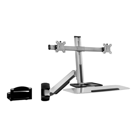 Mount-lt! Wall Mounted Dual Monitor Workstation | Fits 17"-27" Inch Screens