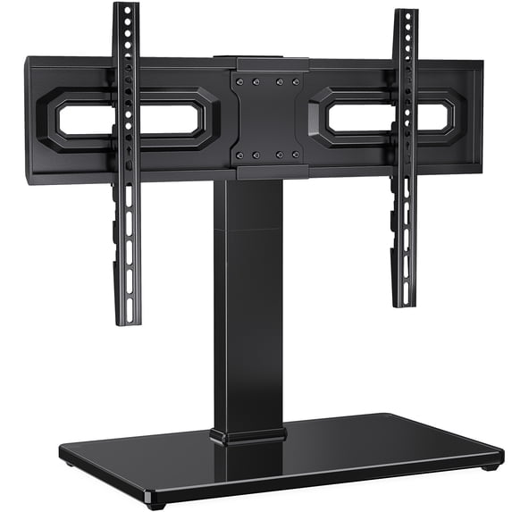 MountFTV Universal Swivel Table Top TV Stand for 32-75 inch TVs, Tabletop Desktop TV Stand Base with 35° Swivel, 6 Height Adjustable, Hold up to 99LBS, Max 600x400mm