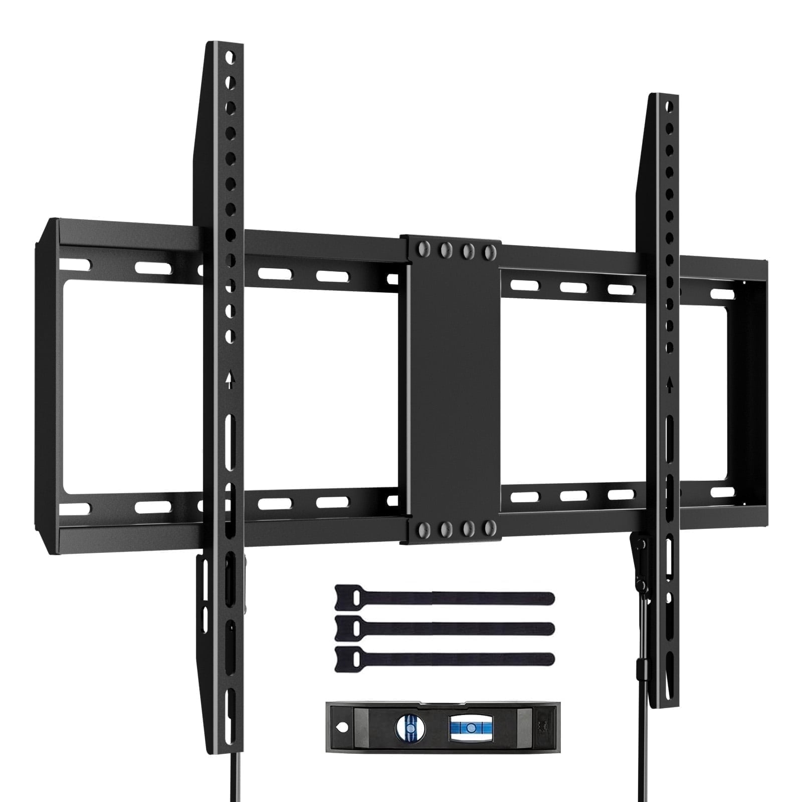 MountFTV Fixed TV Wall Mount for 37-82 inch TVs, Max 600 x 400mm, Hold up to 132 lbs,TV Wall Bracket with Adjustable Pull Cords