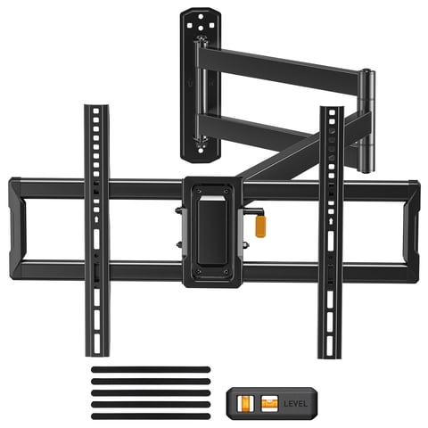 MountFTV Full Motion Long Arm TV Wall Mount for 32"-82" TV, Corner TV Mount with 32.37" Extension Arm, Wall Mount TV Bracket With Articulating Swivel &Tilt &Level Adjus, Max 600x400mm, Up to 100lbs