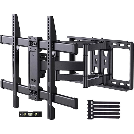 MountFTV Full Motion TV Wall Mount Bracket for 37"-90" TVs, Holds up to 132 lbs, Max 600x400mm, Fits 8″/12″/16″ Wood Studs