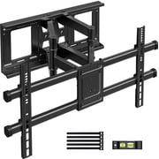 MountFTV Full Motion TV Wall Mount Bracket for 37"-90" TVs, Holds up to 132 lbs, Max 600x400mm, Fits 8″/12″/16″ Wood Studs