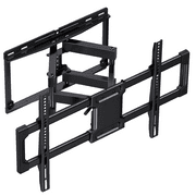 MountFTV Full Motion TV Wall Mount for 37-82 inch Flat Curved TVs LED LCD OLED, Dual Articulating Extension Arms Swivel TV Mount Wall Bracket, 600x400mm, Holds up to 110lbs