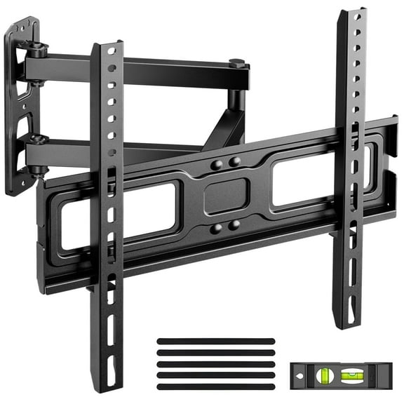 MountFTV Full Motion  Long Arm TV Wall Mount for 26-65 inch TVs, Corner Articulating TV Mount Bracket with 19.17 inch Extension,Max 400x400mm, Holds up to 77 lbs