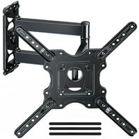 MountFTV Full Motion TV Wall Mount Bracket for 26-65 inch TVs with Extension, Tilt, Swivel, Leveling, Holds up to 77 lbs, Single Wood Studs