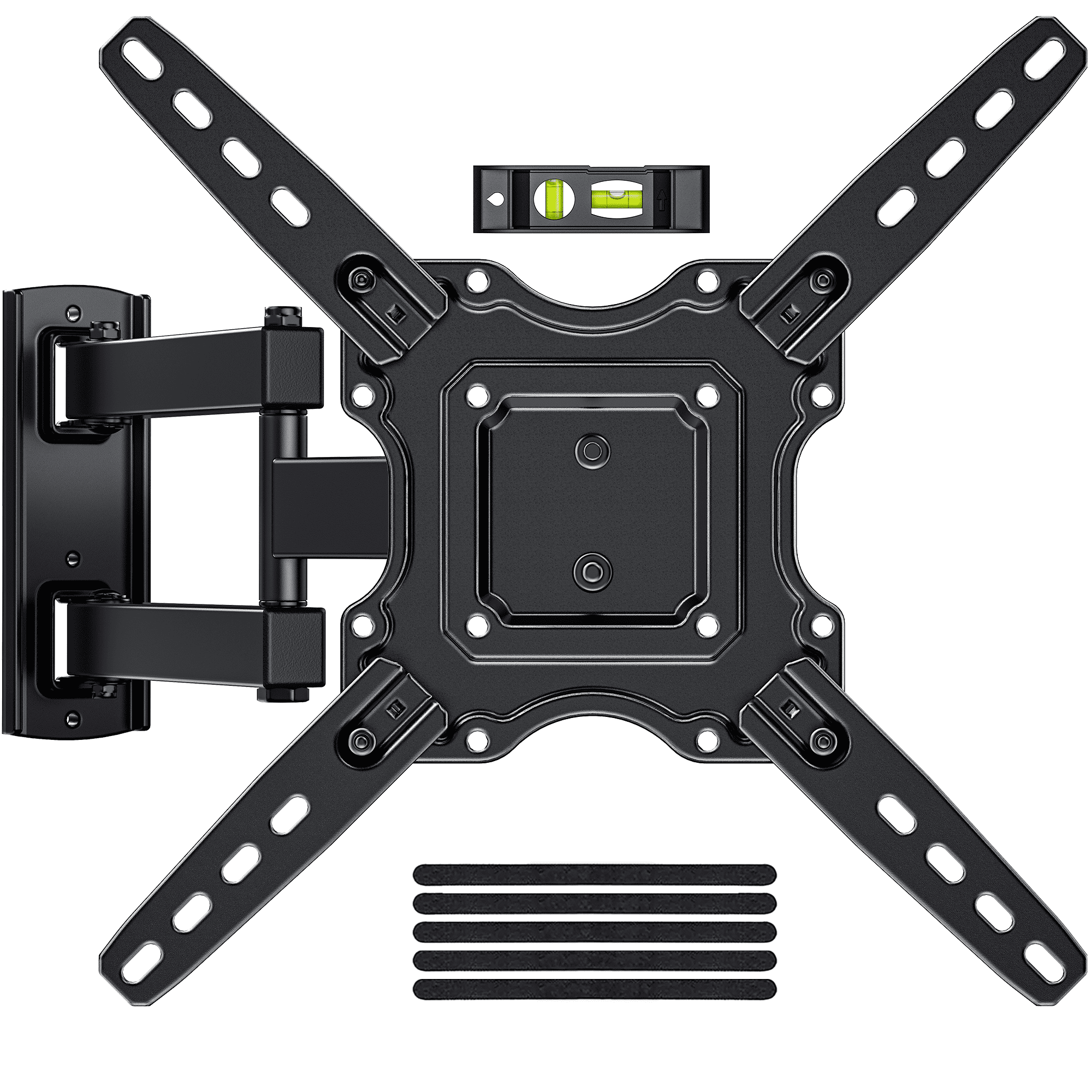 MountFTV Full Motion TV Wall Mount Bracket for 26-65 inch TVs, Holds up to 77 lbs, Corner TV Wall Mount Bracket with Swivel, Leveling and Extension