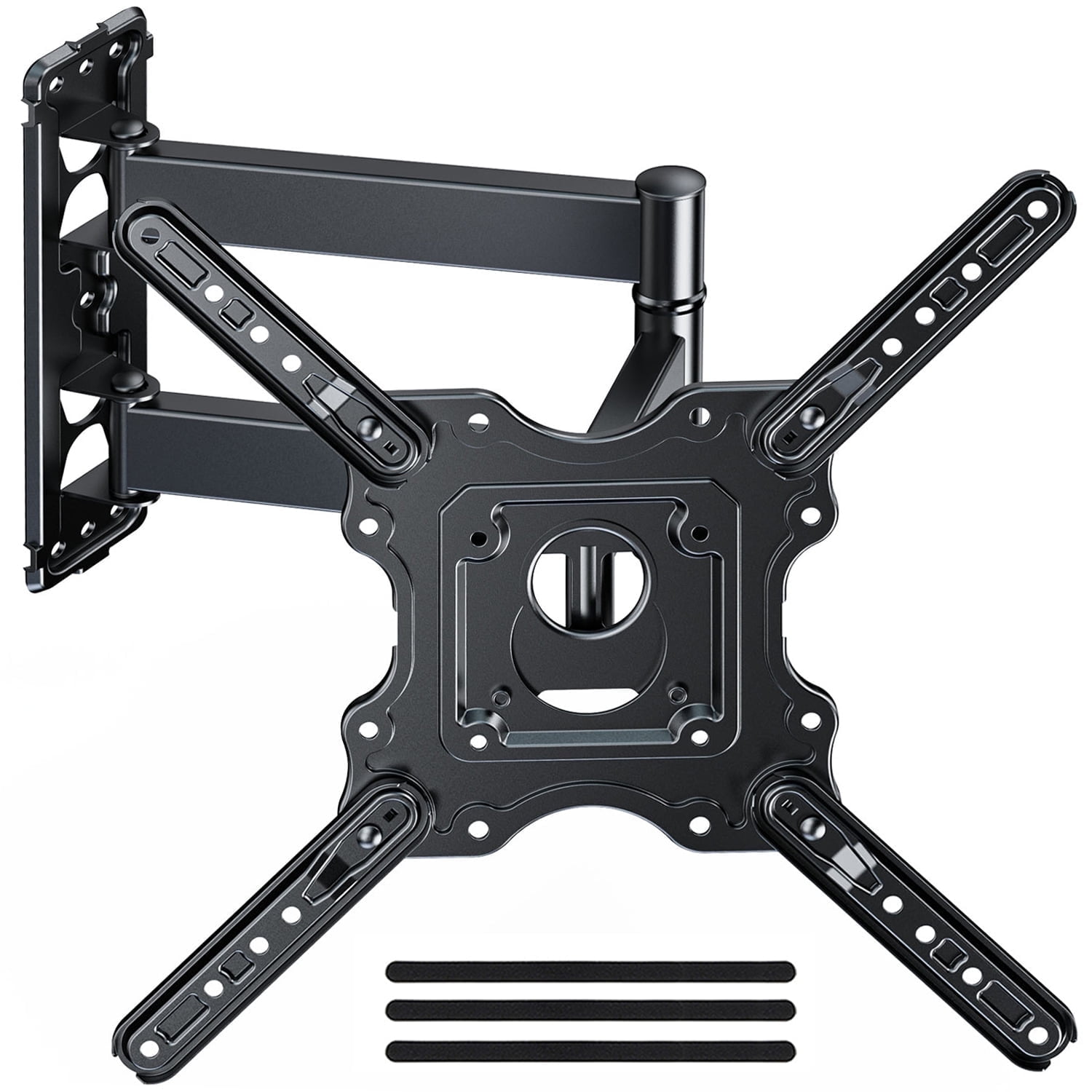 MountFTV Full Motion TV Wall Mount Bracket for 26-65 inch TVs, Corner TV Wall Mount Bracket with Extension, Tilt, Swivel, Leveling, Max 400*400mm, Holds up to 77 lbs, Single Wood Studs