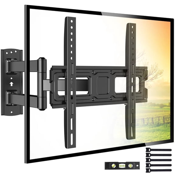 MountFTV Full Motion Long arm TV Wall Mount Bracket for 32-65 inch LED LCD OLED Flat/Curved Screen TVs, Corner TV Mount, Max 400x400mm, Hold up to 99 lbs