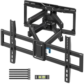 MountFTV Full Motion TV Mount Bracket for 42-85" TVs up to 132 lbs, Max 600x400mm, Swivel Articulating TV Wall Mount with Tool-Free Tilt, Fits 12" & 16" Wood Studs