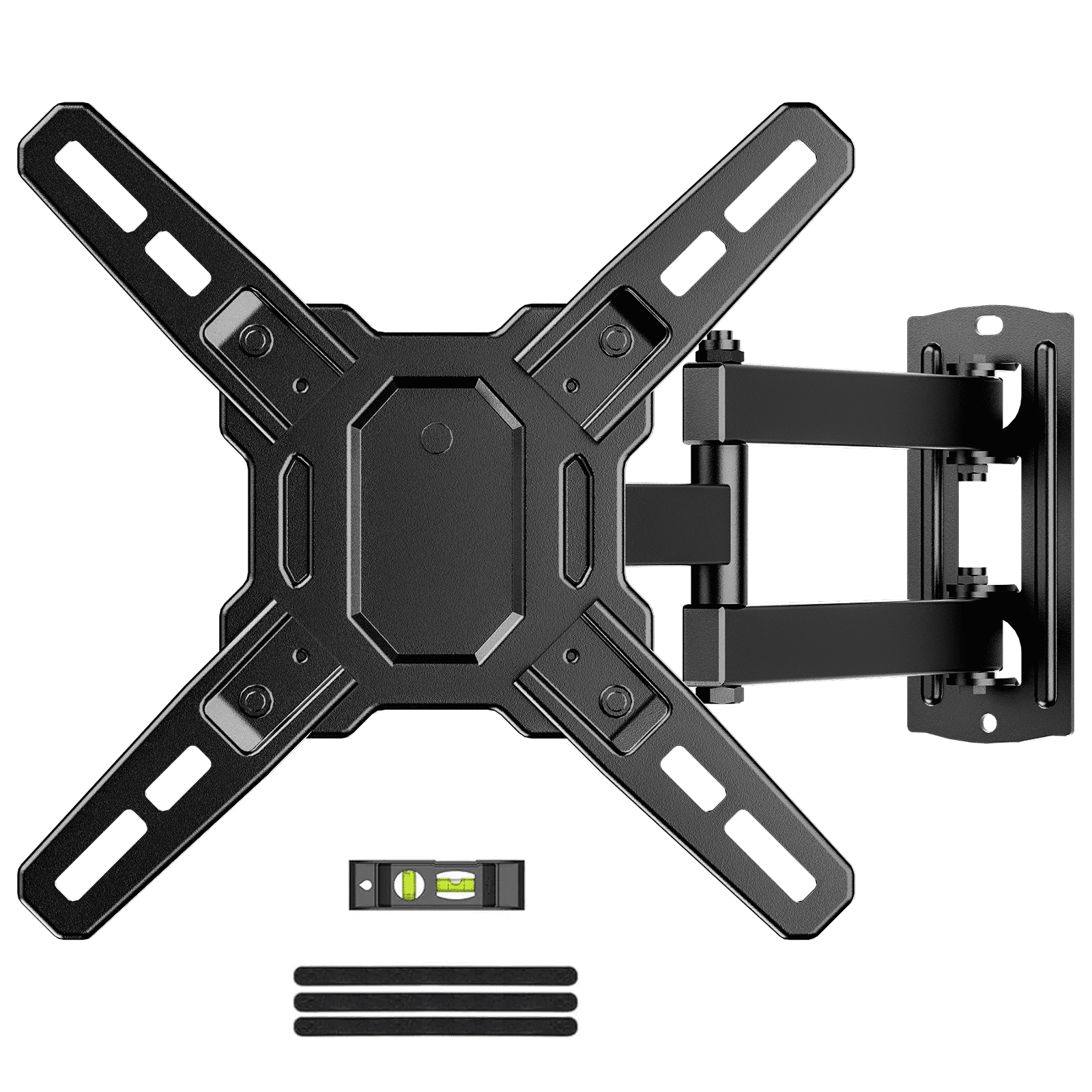 MountFTV Full Motion TV Wall Mount Bracket 360Rotation for 13-42 inch Flat Curved Screen Universal TVs & Monitors, Max 200x200mm, Holds up to 44 lbs