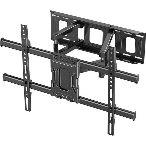 MountFTV Full Motion TV Wall Mount Bracket for Most 37-85 inch Flat Curved TVs, Holds up to 132 lbs, Max 600x400mm