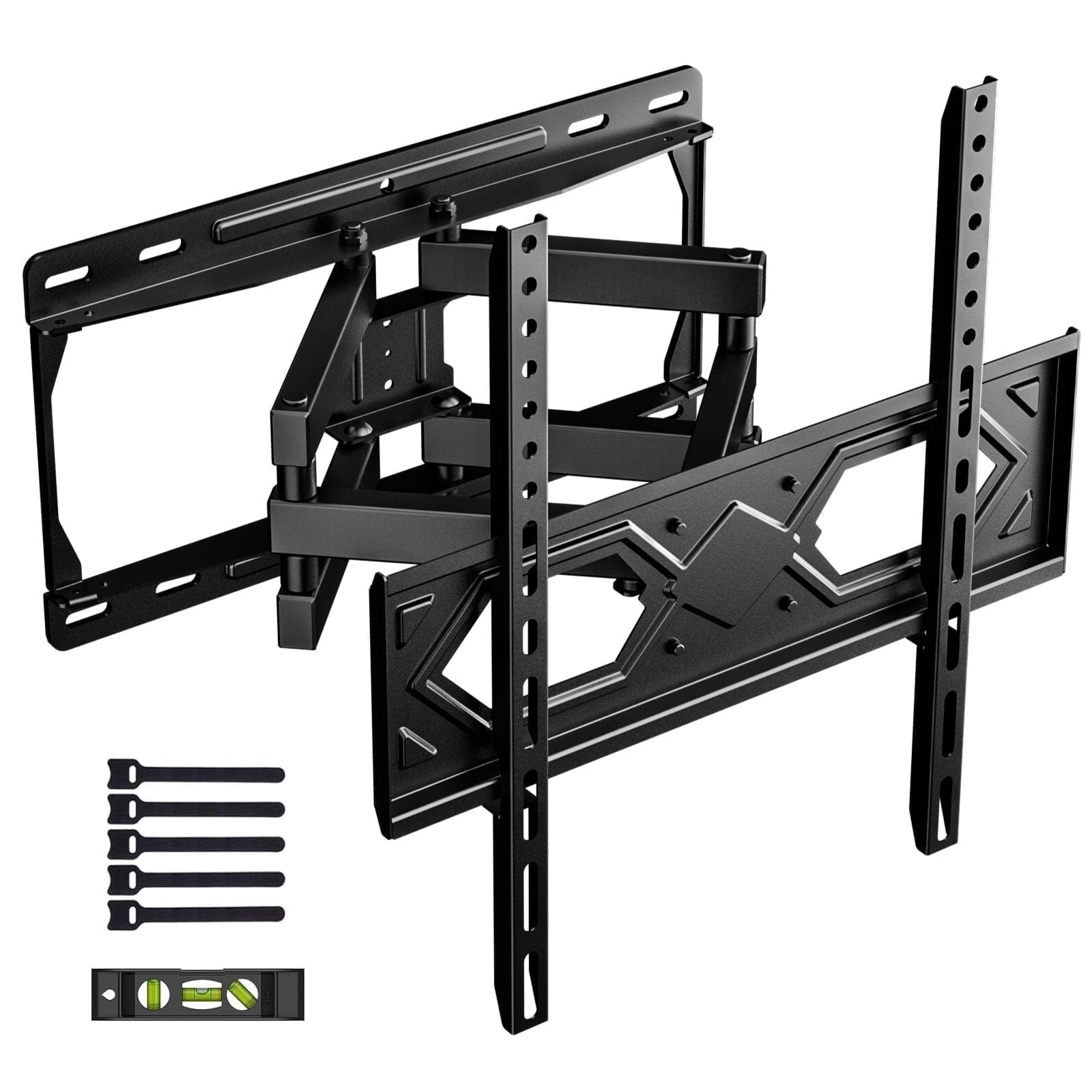 MountFTV Full Motion TV Wall Mount for 26-70 inch TVs Bracket, Max 400x400mm, Hold up to 100lbs, Support Swivel, Tilt, Level Adjustment