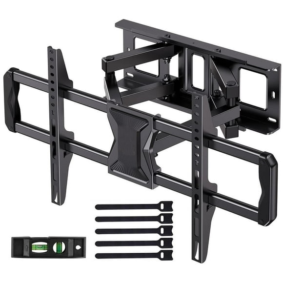 MountFTV Full Motion TV Wall Mount for 37-82" TVs with Swivel Tilt Extension, Max 600x400mm, Holds up to 110lbs, Fits 16" Wood Studs