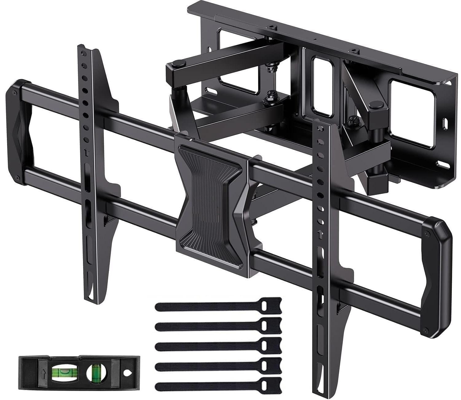 MountFTV Full Motion TV Wall Mount for 37-82" TVs, TV Mount Bracket with Dual Articulating Arms, Swivel, Tilt Extension, Max 600x400mm, Holds up to 110lbs, Fits 16" Wood Studs