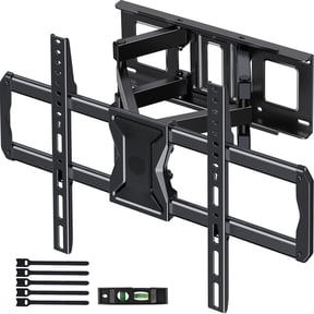 MountFTV Full Motion TV Wall Mount for 37-84" TVs, Max 600x400mm, Fits 16" Wood Studs, Holds up to 110lbs, TV Mount Bracket with Dual Articulating Arms, Swivel, Tilt Extension