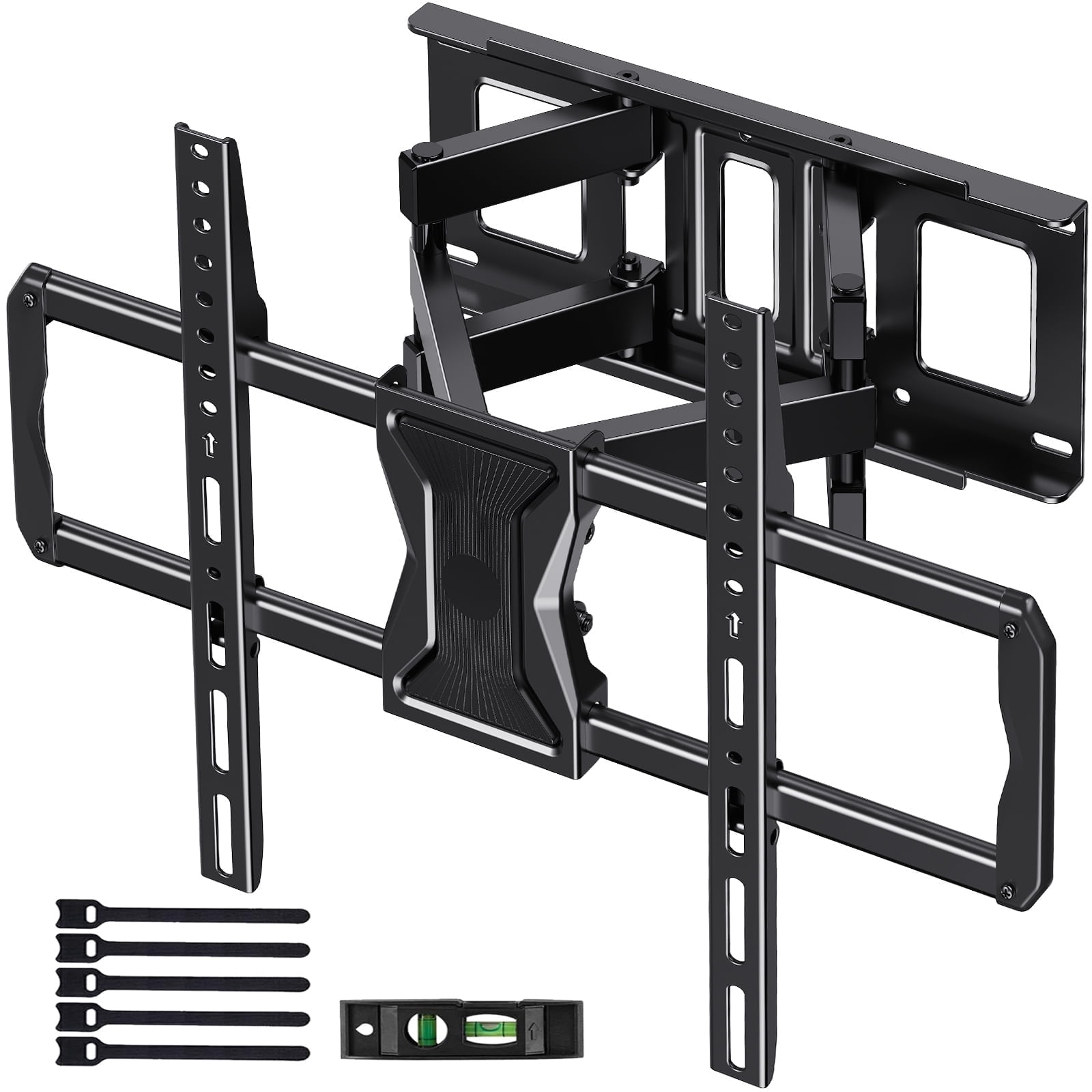MountFTV Full Motion TV Wall Mount for 37-84" TVs, Max 600x400mm, Fits 16" Wood Studs, Holds up to 110lbs, TV Mount Bracket with Dual Articulating Arms, Swivel, Tilt Extension