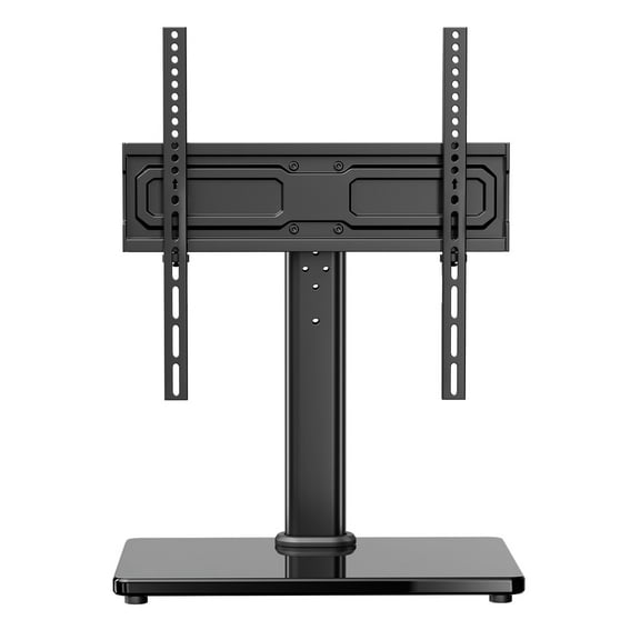 MountFTV Swivel Table Top TV Stand for 24-60 inch TVs, 50 degrees Swivels Adjustable Tabletop TV Stand with Tempered Glass Base, Holds up to 88lbs, Max 400x400mm