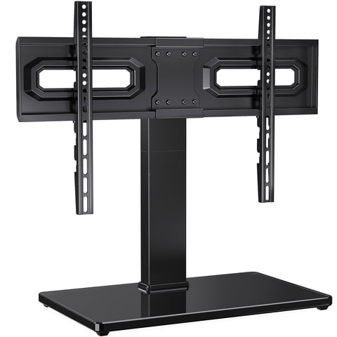 MountFTV Universal Swivel Table Top TV Stand for 32-75 inch TVs, Tabletop Desktop TV Stand Base with 35° Swivel, 6 Height Adjustable, Hold up to 99LBS, Max 600x400mm