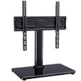 thumbnail image 1 of MountFTV Universal Table Top Swivel TV Stand Mount with Alloy Steel Glass Base for 24-60 inch TVs, Tabletop tv stand base with 50° Swivel, Hold up to 99Lbs, Max 400x400mm, 1 of 7