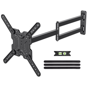 Corner TV Wall Mount Long Arm Full Motion for 42 50 55 65 inch TVs UL Listed, Fit 32-70" TV, Hold 80lbs, Swivel 180, Tilt +/-10, Level +/-4, 29" Arm Extension, VESA400x400mm, Single Stud