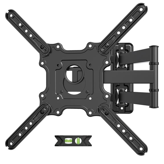 MountLiving TV Wall Mount for 26-60" TVs,TV Mount Bracket with Swivel & Tilt,up to 77lbs,Max VESA 400x400, Single Arm corner Center Design