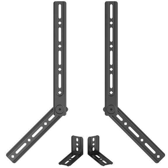 MountLiving Steel Soundbar TV Mount, Universal Bracket for Above & Under TV, Fits Most Brands, 16 lbs Load, Tool-Free Adjustable