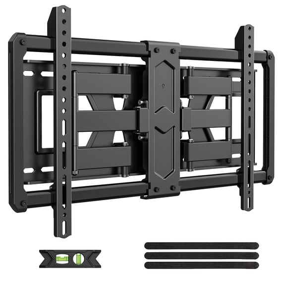 MountLiving Ultra-Slim Full Motion TV Wall Mount for 37-90" Screens, 90° Swivel & ±10° Tilt, Max VESA 600x400mm, up to 120 lbs