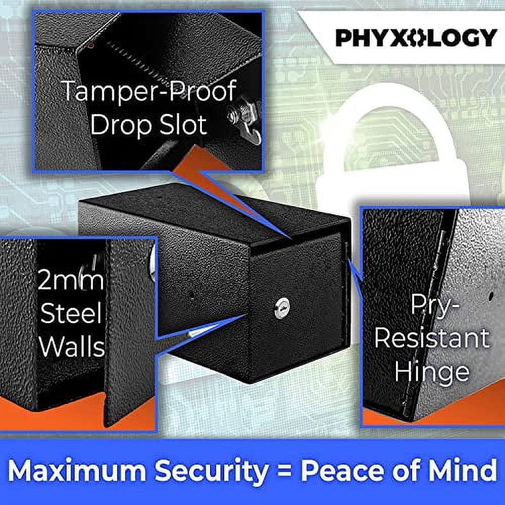 Mountable Cash Drop Box with Tamper-Proof Slot. Great as a Key Depository Or Deposit Safe for Hotels, Apartments Or Retail. Highly Secure Thick Steel and Key Lock! Pre-Drilled for