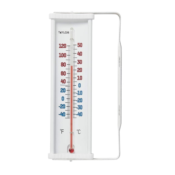 Mountable Outdoor Window Thermometer, Easy to Read for Backyard, Patio, Garden, and Lawn, White