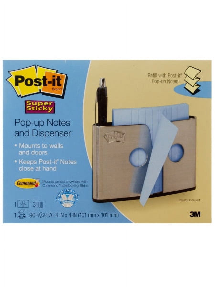 Mountable PostIt Note PopUp Dispenser, 4 Count