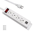thumbnail image 1 of Mountable Power Strip with USB Ports Wall Mounted Power Outlets Screw Down Power Socket, 1 of 5
