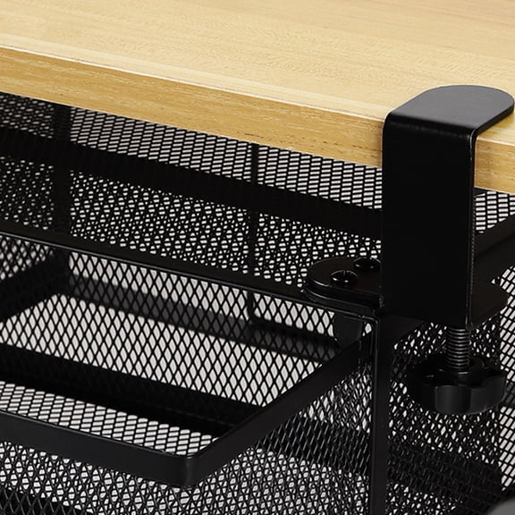 Mountable Under Desk Storage Tray, Large Capacity Slide-Out with Carbon Steel Design for Office/Home Use