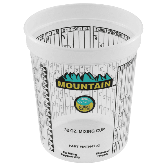Mountain 4202 Disposable Quart Mixing Cup, 100 Count, Made in USA
