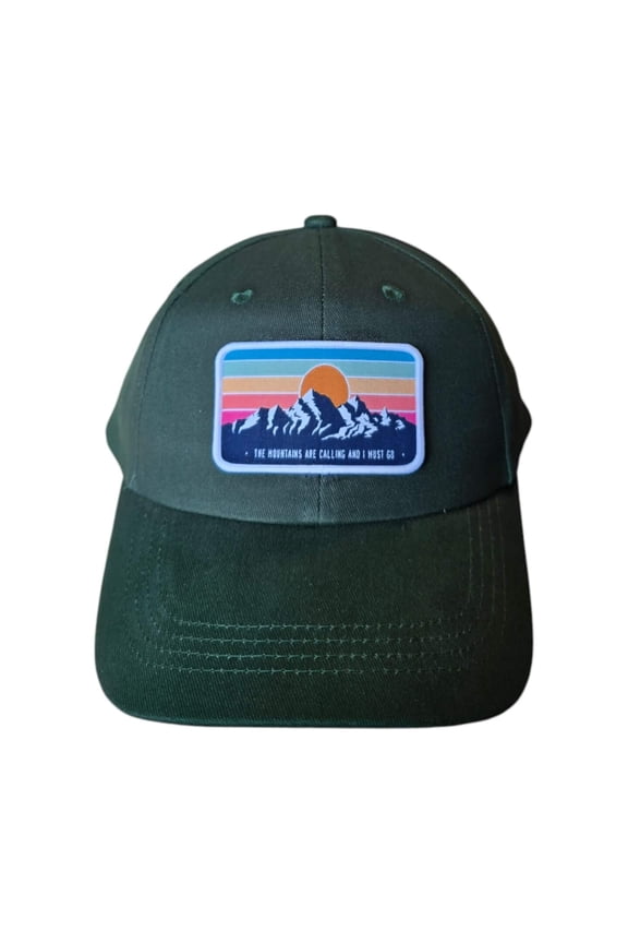 Mountain Adventure Embroidered Baseball Cap - Low Profile Unisex Outdoor Hiking Hat