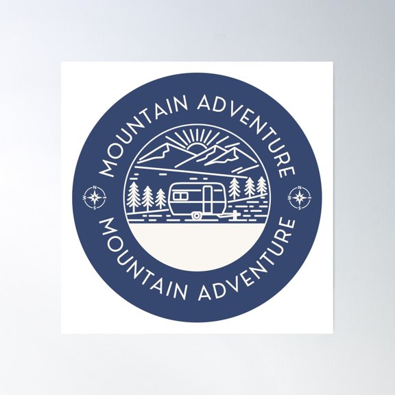 Mountain Adventure - Gift For Adventure Lover Poster Wall Art, Modern Wall Decor, 24x24 UNFRAMED