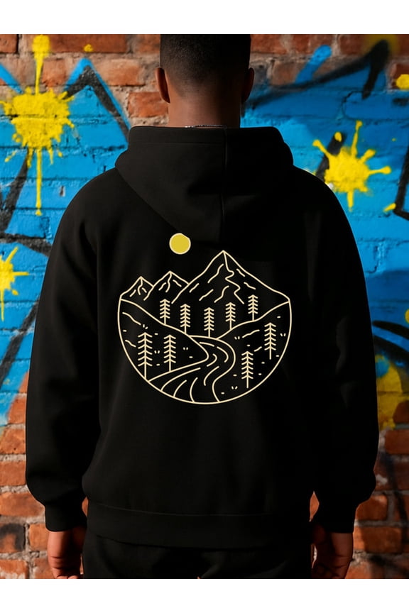 Mountain Adventure funny hoodies Camping men's graphic hoodies black Sweatshirt Streetwear For Winter Fall, As Gifts elegant aesthetic spring casual beer guys Basic Unisex hoodie