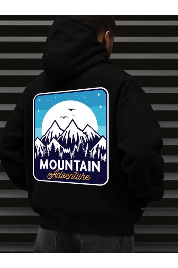 Mountain Adventure hoodies & sweatshirt Camping men hooded sweatshirt black Warm, suitable for casual wear, perfect for outdoor activities spring funny beer Original Unisex hoodie